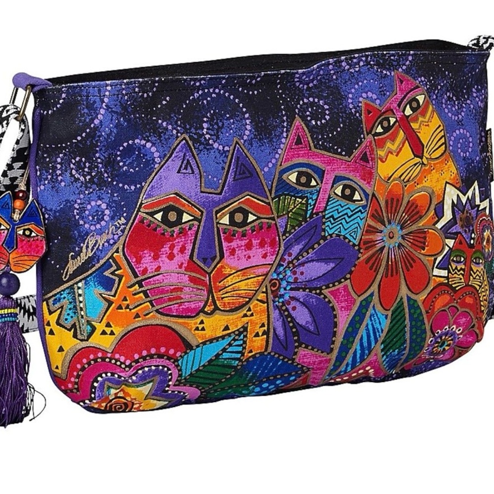 Laurel Burch Cats Purple & Multicolor Women's cross body